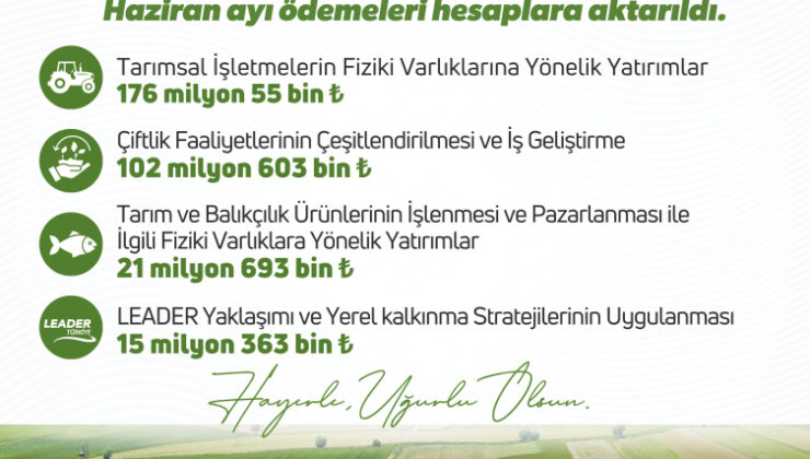 Kırsaldaki üreticilere 315,7 milyon liralık hibe ödemesi
