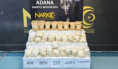 Adana’da tırda 408 bin 235 uyuşturucu hap ele geçirildi