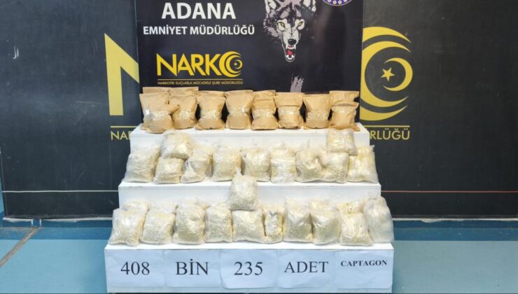 Adana’da tırda 408 bin 235 uyuşturucu hap ele geçirildi