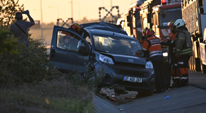 Tırın çarptığı hafif ticari araç 30 metre sürüklendi: 6 yaralı