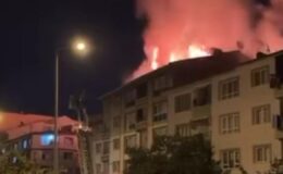 Ankara’da binanın çatısında yangın çıktı