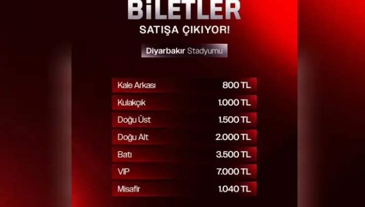 Amedspor-Konyaspor maçının biletleri satışa çıkıyor