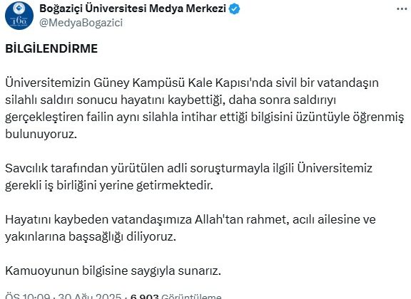 Boğaziçi Üniversitesi’nde vahşet! 15 yaşındaki çocuğu öldürüp intihar etti