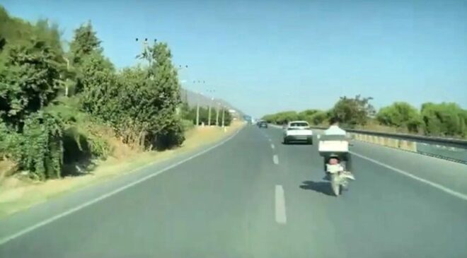 Denizli’de faciadan dönülen anlar araç kamerasında
